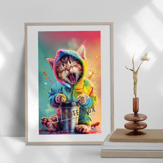 Colorful Coffee Cat by ArtRosa - 400 Farben