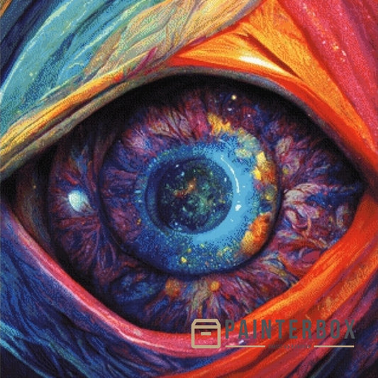 Nebula Eye 80 cm x 80 cm - 107 Farben Strass eckig