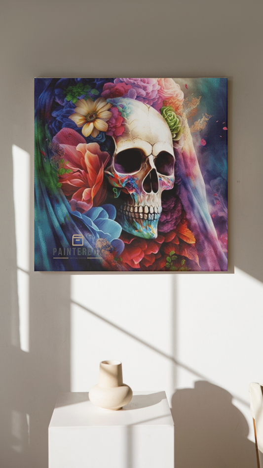 Flower Power Skull by Bátor Gábor 300 Farben
