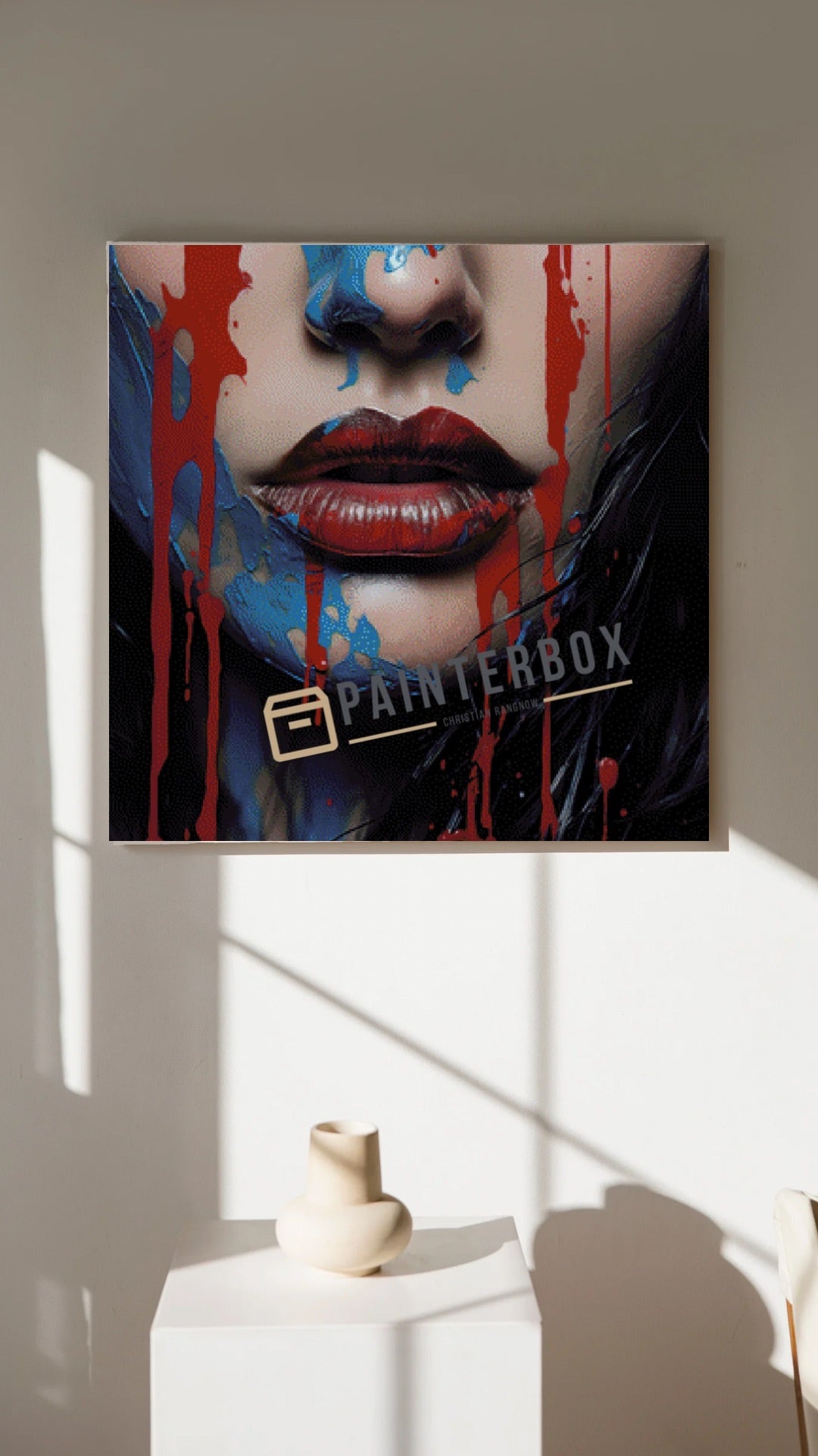 Red and Blue Face by ArtRosa  - 100 Farben