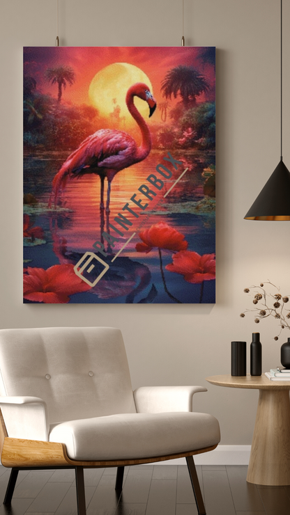 Flamingo in the Sunset by PixxChicks - 200 colors