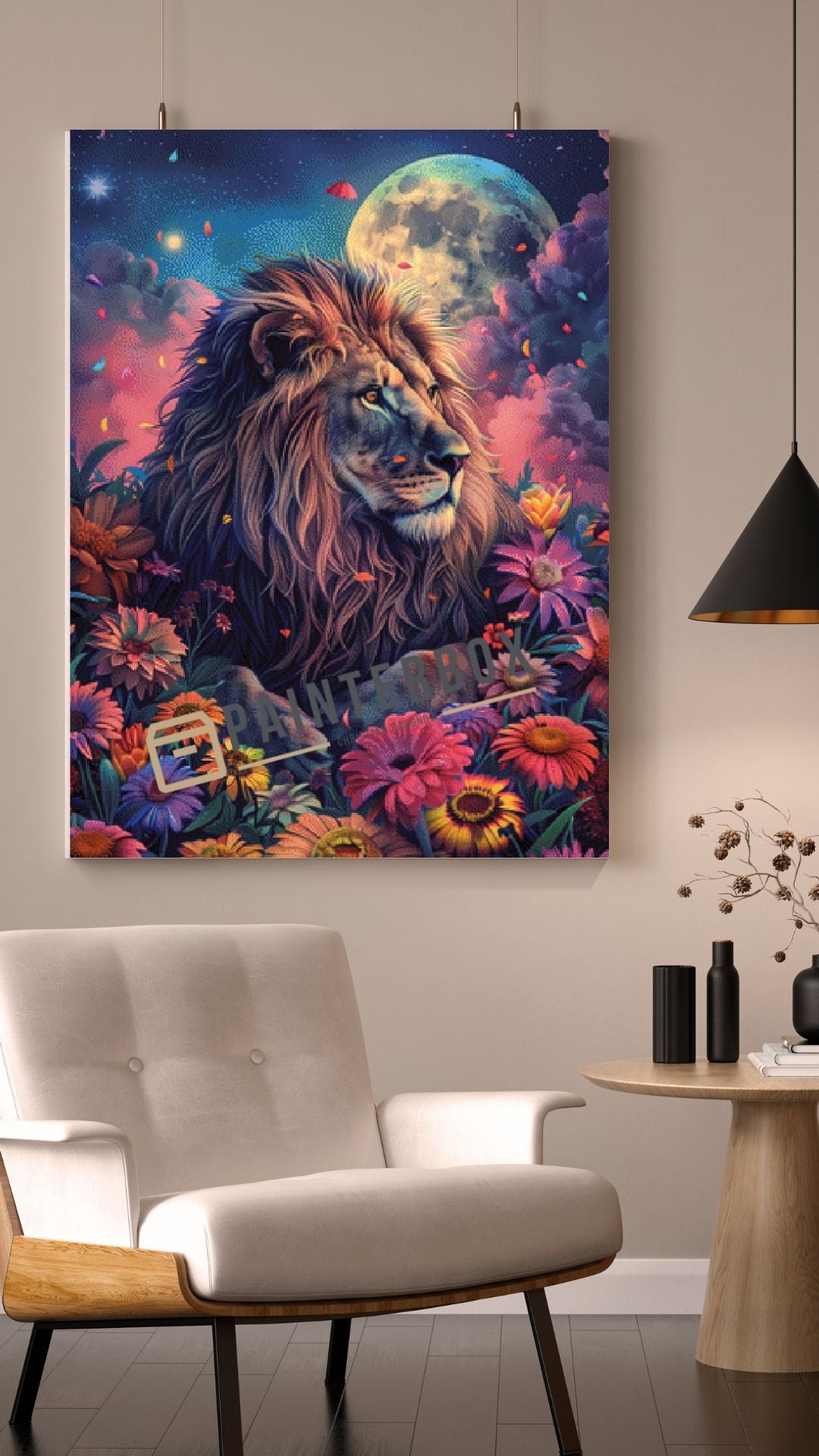 Löwe im Blumenmeer by ArtRosa - 280 Farben