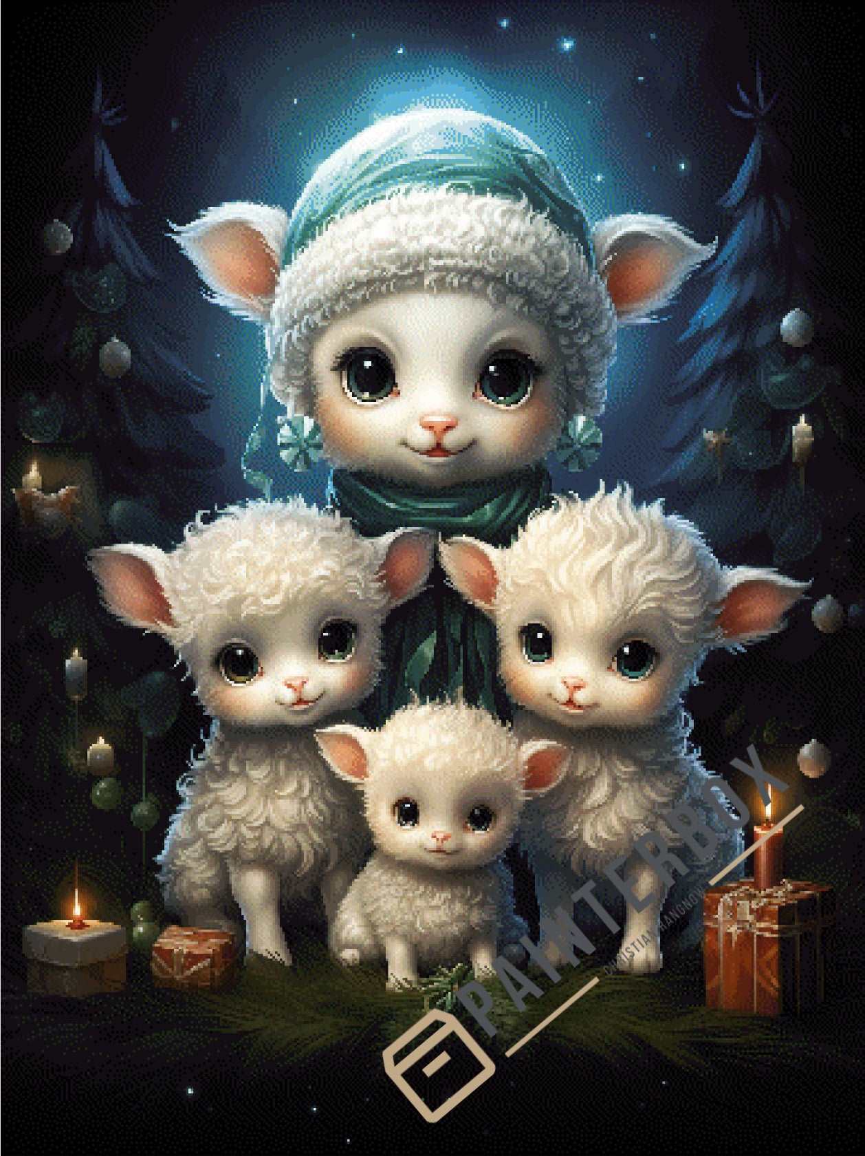 Christmas Sheeps by PiXXelPics - 220 Farben eckig