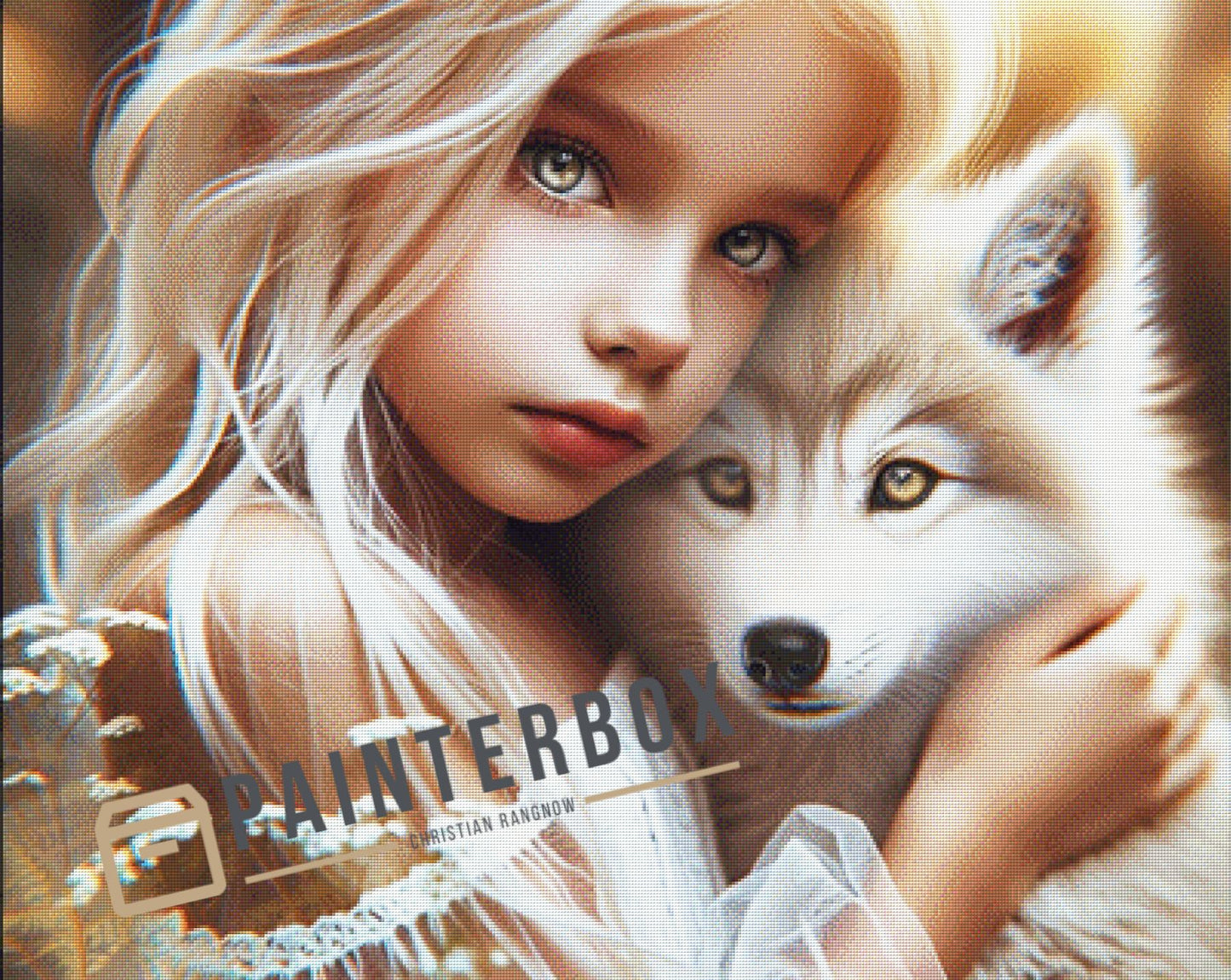 Girl with white Fox by Linile - 190 Farben