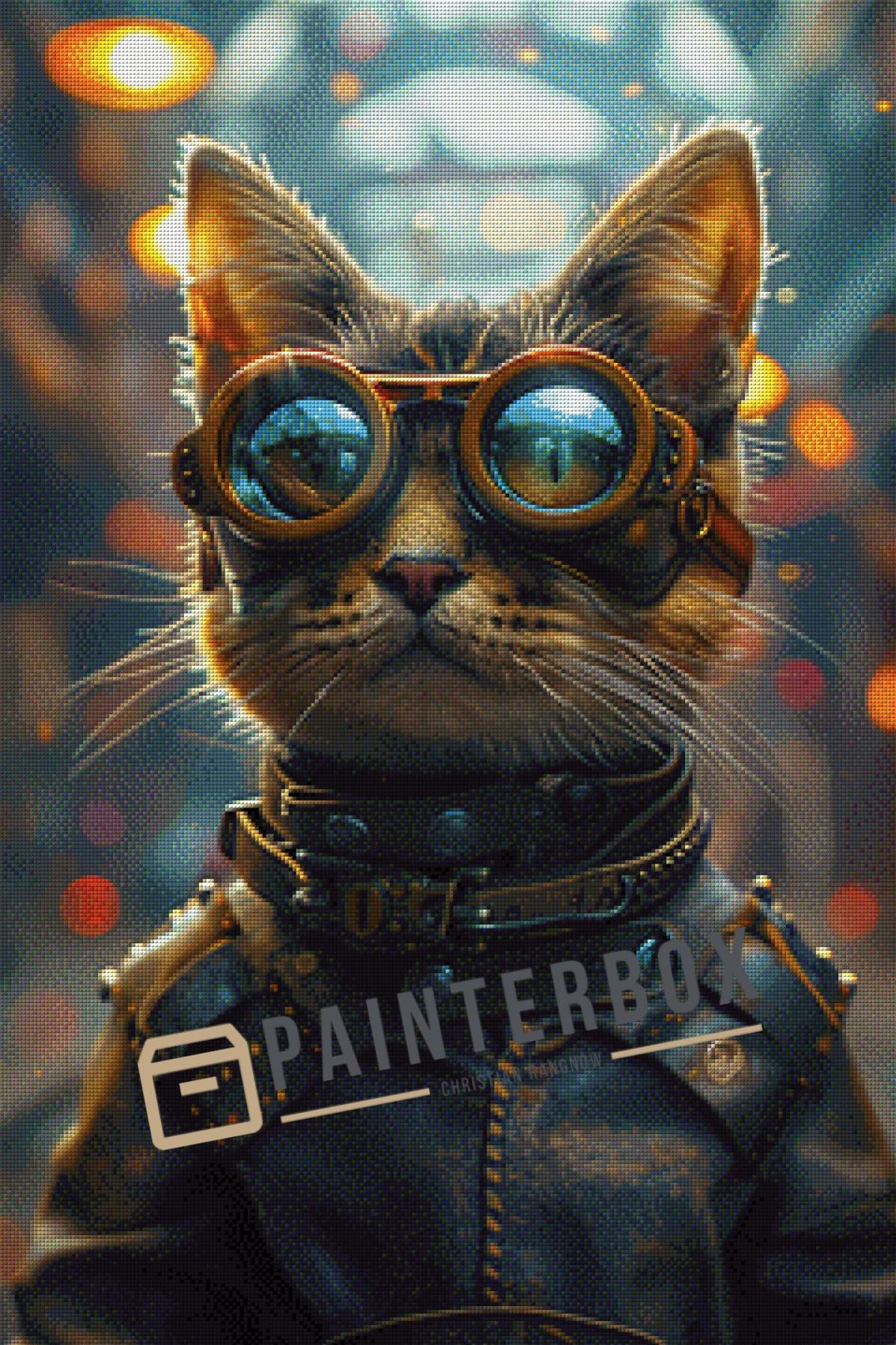 Cat with Googles by Bátor Gábor 250 Farben