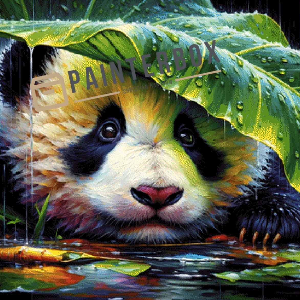 Panda in the Rain by CaroFelicia - 330 Farben