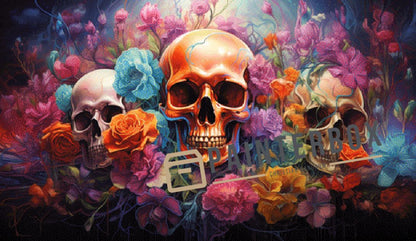 Fantasy Flower Skull by PiXXel Pics - 340 Farben