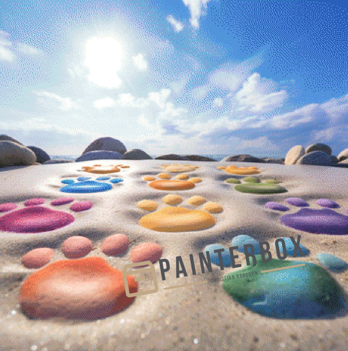 Regenbogenbrücke im Sand by PiXXel Pics - 220 Farben