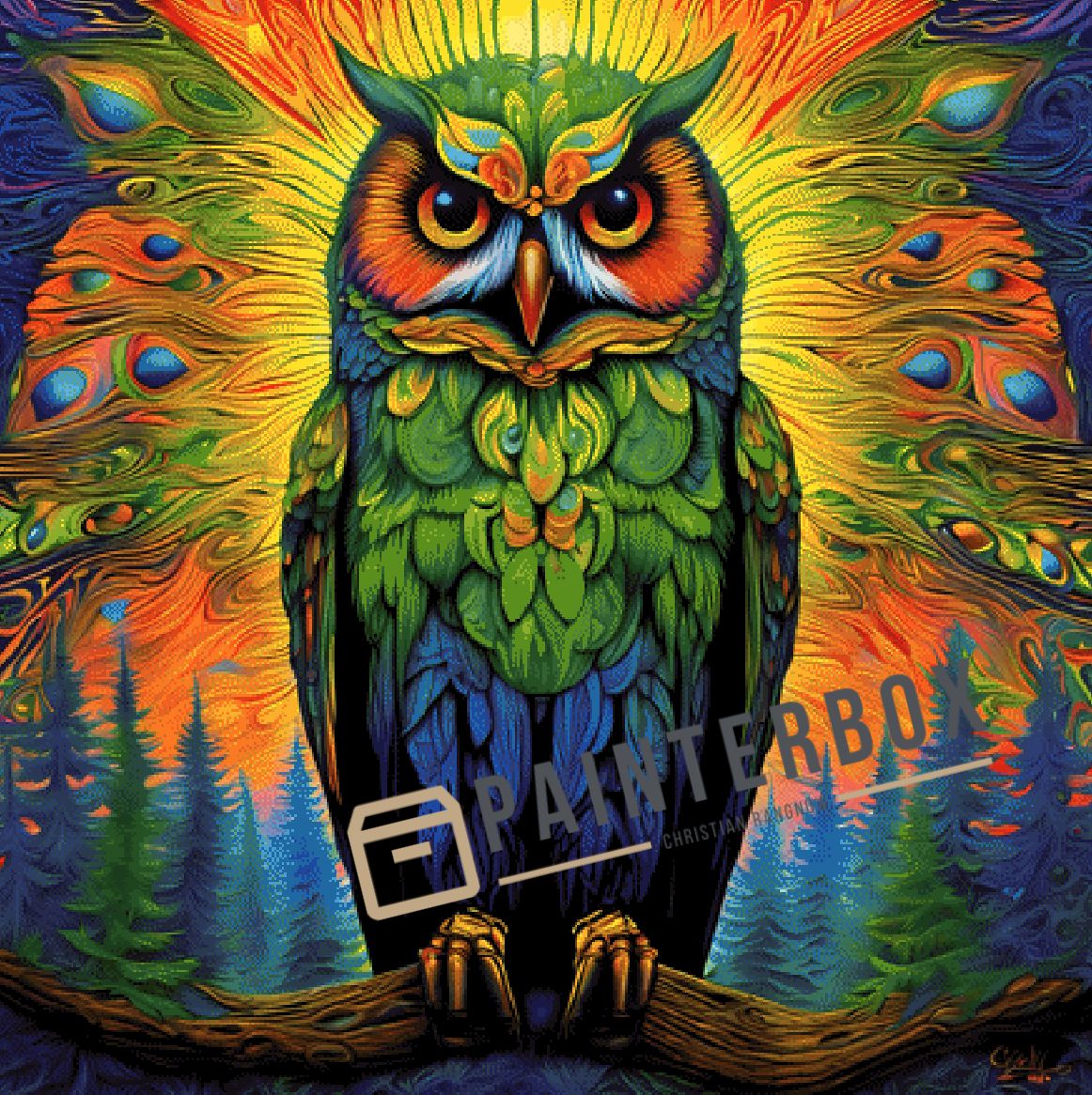 Crazy Owl by ArtRosa - 300 Farben