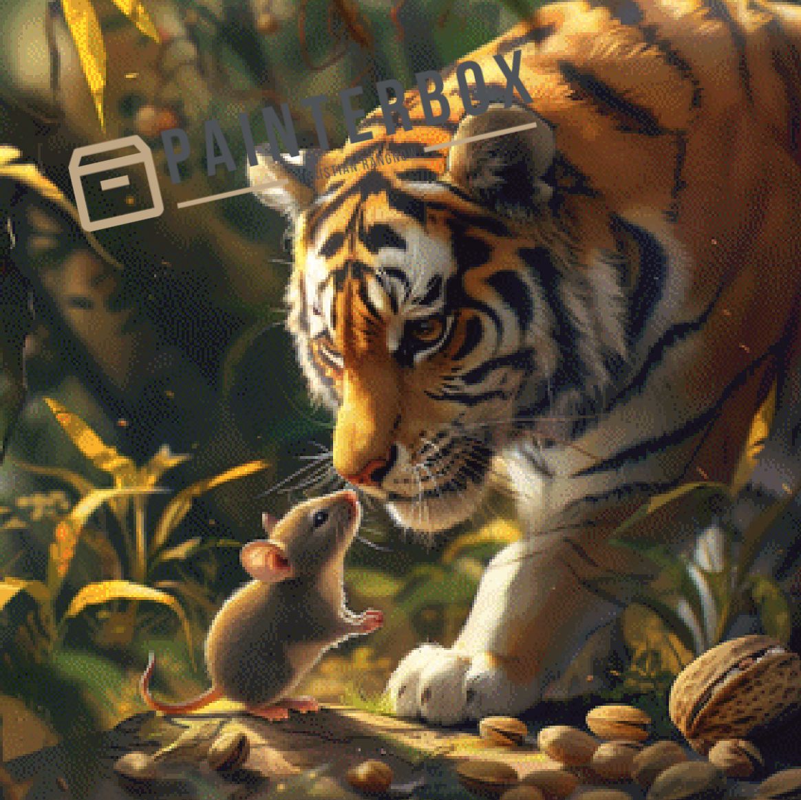 Tiger und Maus by ellufija - 200 Farben