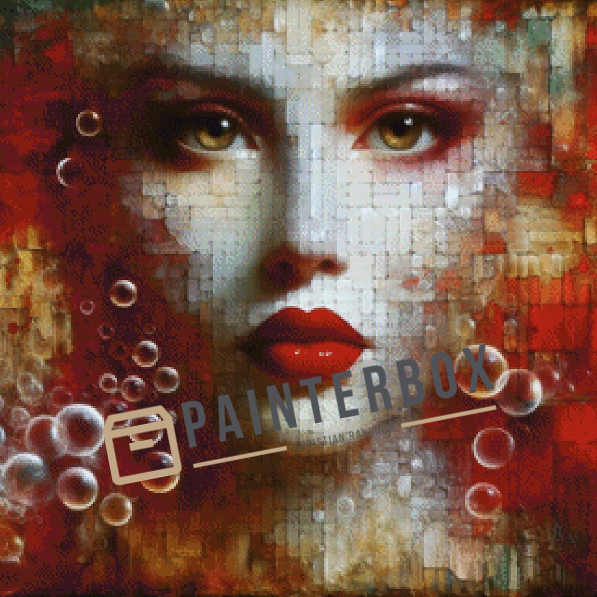 Red Mosaik Lady by CaroFelicia - 150 Farben