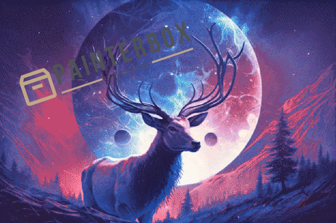 Deer in the moonlight by Bátor Gábor 50 colors