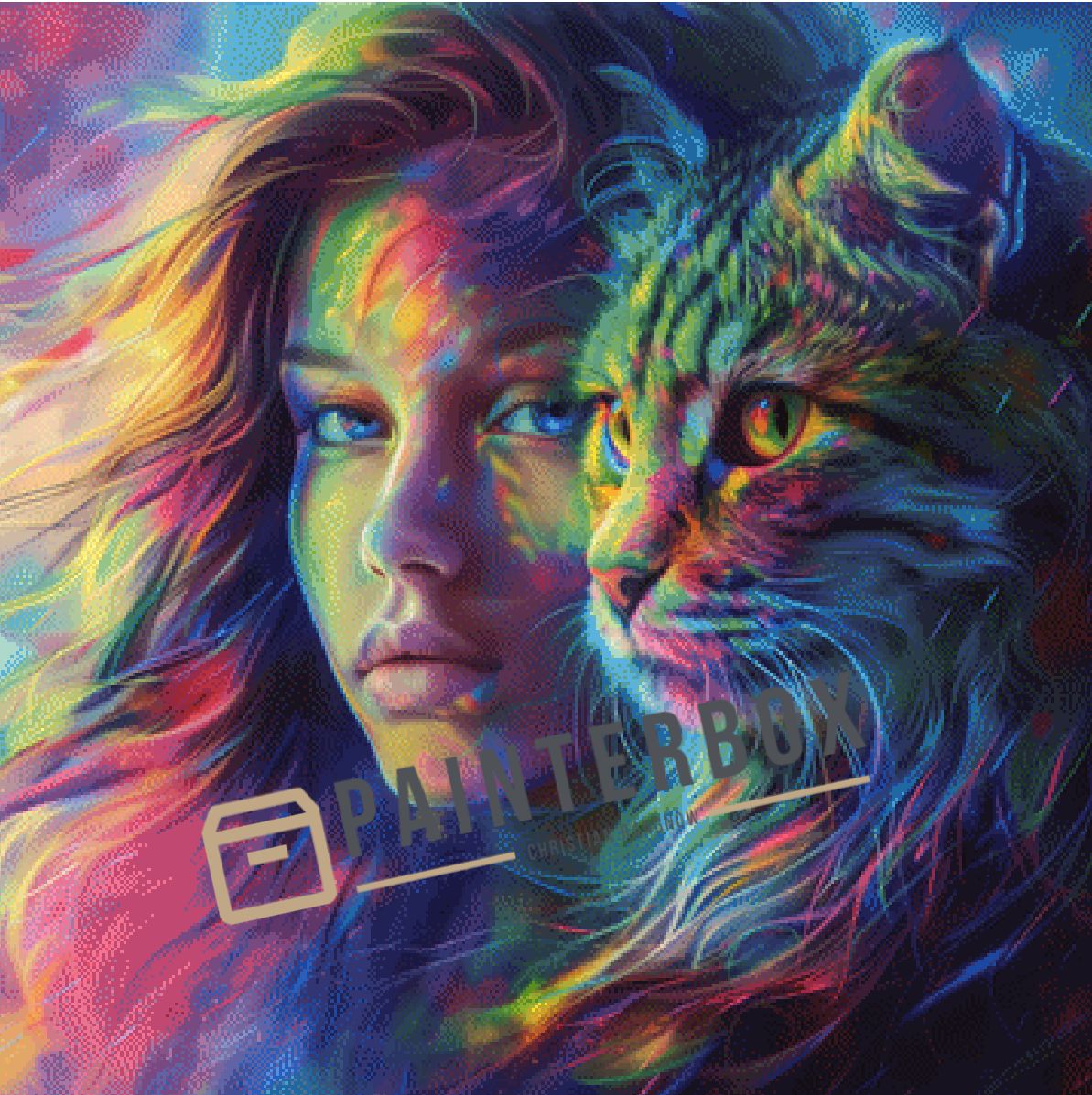 Colorful Cat Love by ArtRosa - 300 Farben