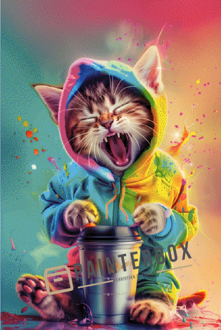 Colorful Coffee Cat by ArtRosa - 400 Farben