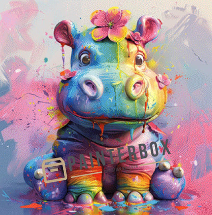 Cute Hippo by ellufija - 400 Farben eckig