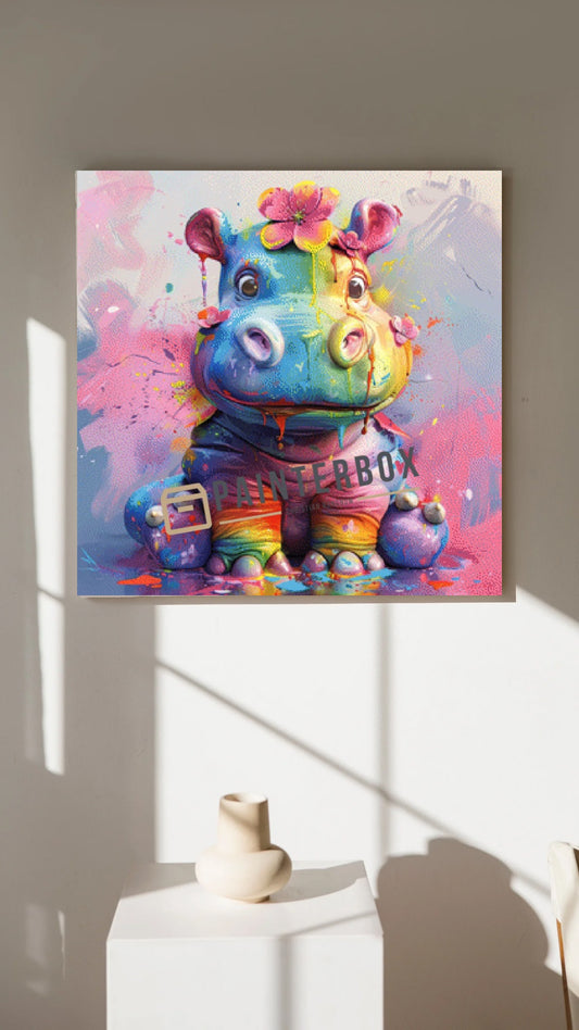 Cute Hippo by ellufija - 400 Farben eckig