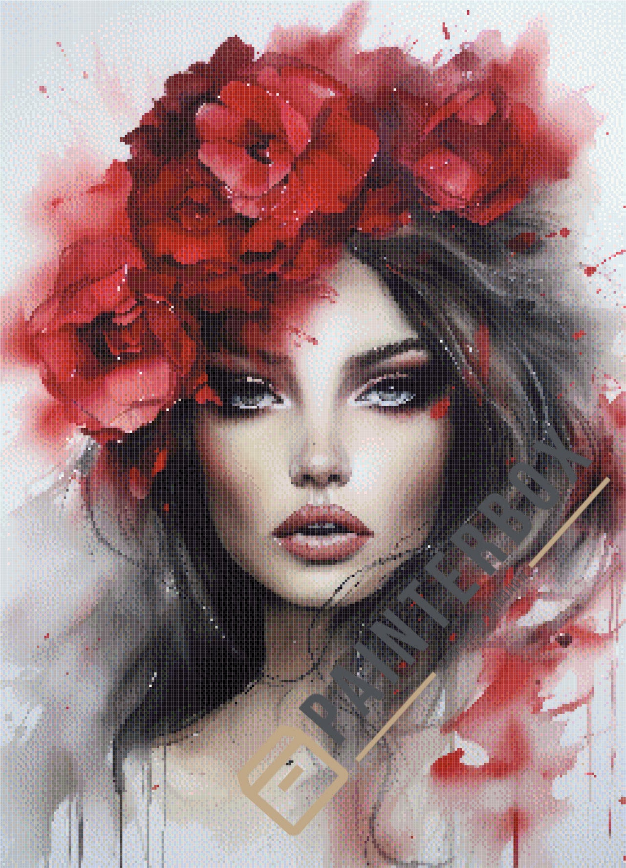 Red Flower Lady by PixxChicks - 120 colors
