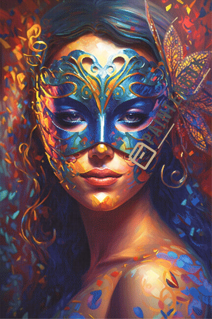 Woman with blue Mask by Bátor Gábor 280 colors