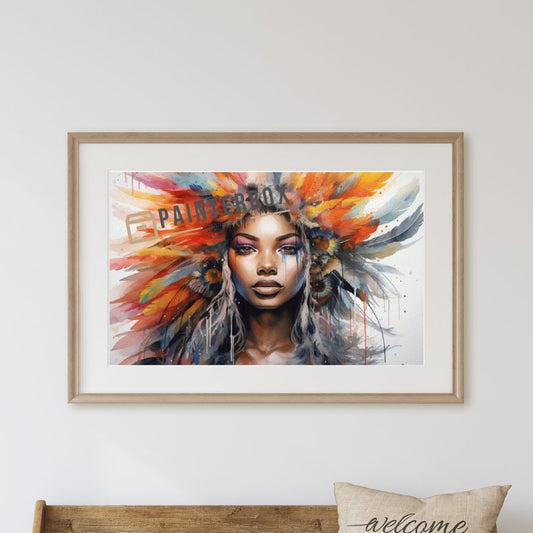 Watercolor Feather Girl by ArtRosa  - 270 Farben