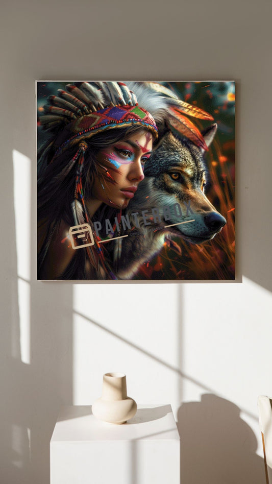Indianer Wolfgirl by ArtRosa - 320 Farben