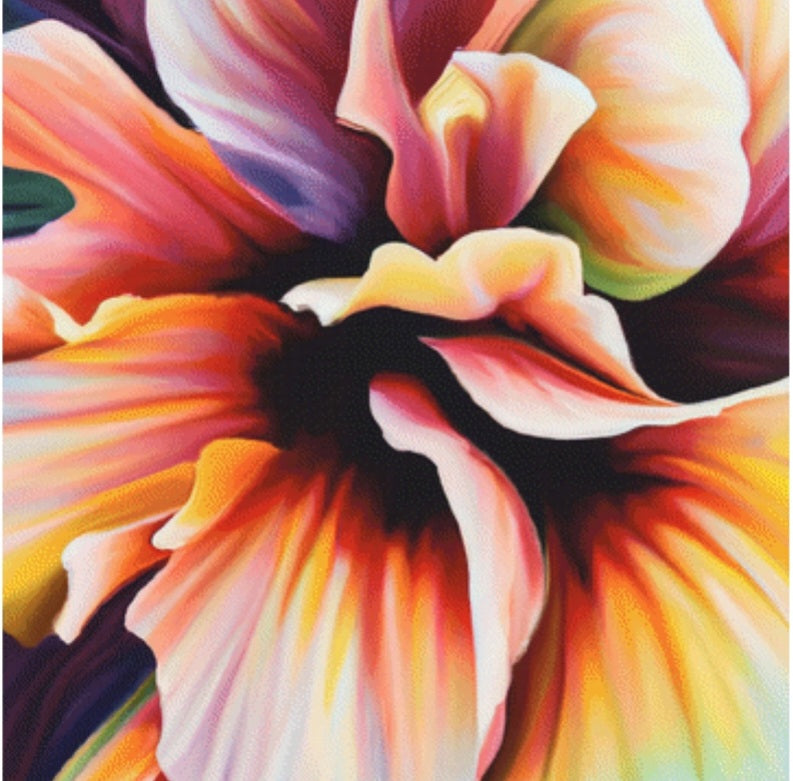 Big Flower by Fantastic Claire 90 cm x 90 cm - 104 Farben Strass eckig