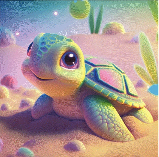 Beach Turtle by Bátor Gábor 95 colors rhinestones