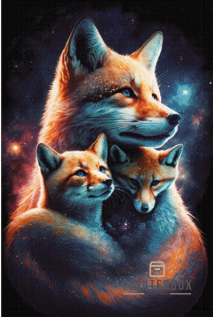 Fox Family by Bátor Gábor 240 colors
