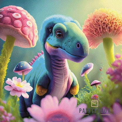 Dino Blubb and the Mushroom Flowers by Mr. Clay - 350 colors