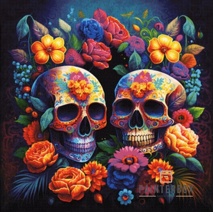 Skull Flowers by Bátor Gábor 290 Farben