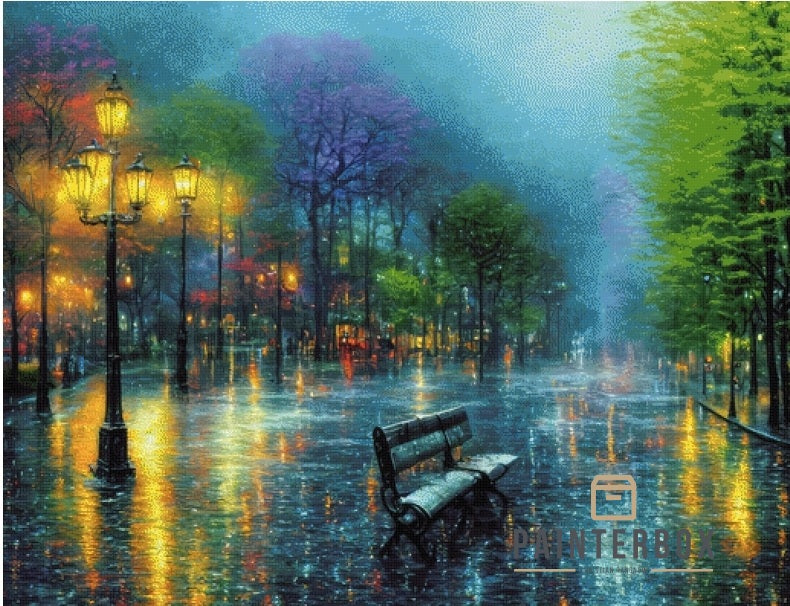 Bench in the Rain by Mr. Clay - 280 colors