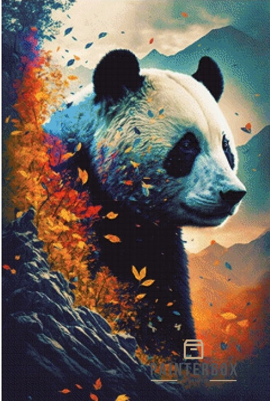 Panda in the Mountain by Bátor Gábor 220 colors