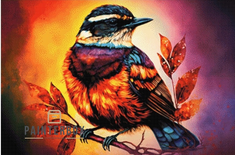 PRE-SALE Bird in the Sunset by Bátor Gábor 149 colors Strass square