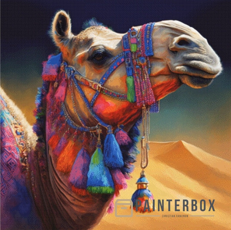 Camel in the desert by Bátor Gábor 300 colors