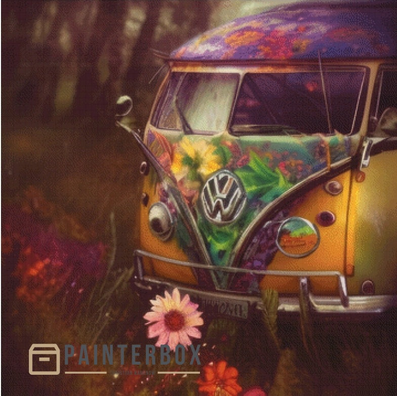 Hippie Bus gelb by Mr. Clay 250 Farben
