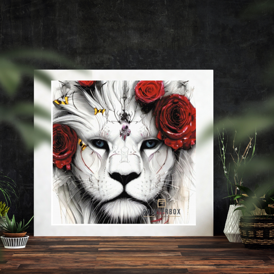 White Lion with Roses by Mr. Clay - 130 colors